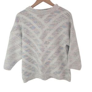 Vintage Across America by Knit Maven 100% Cotton Sweater Sz M USA Made Pastel